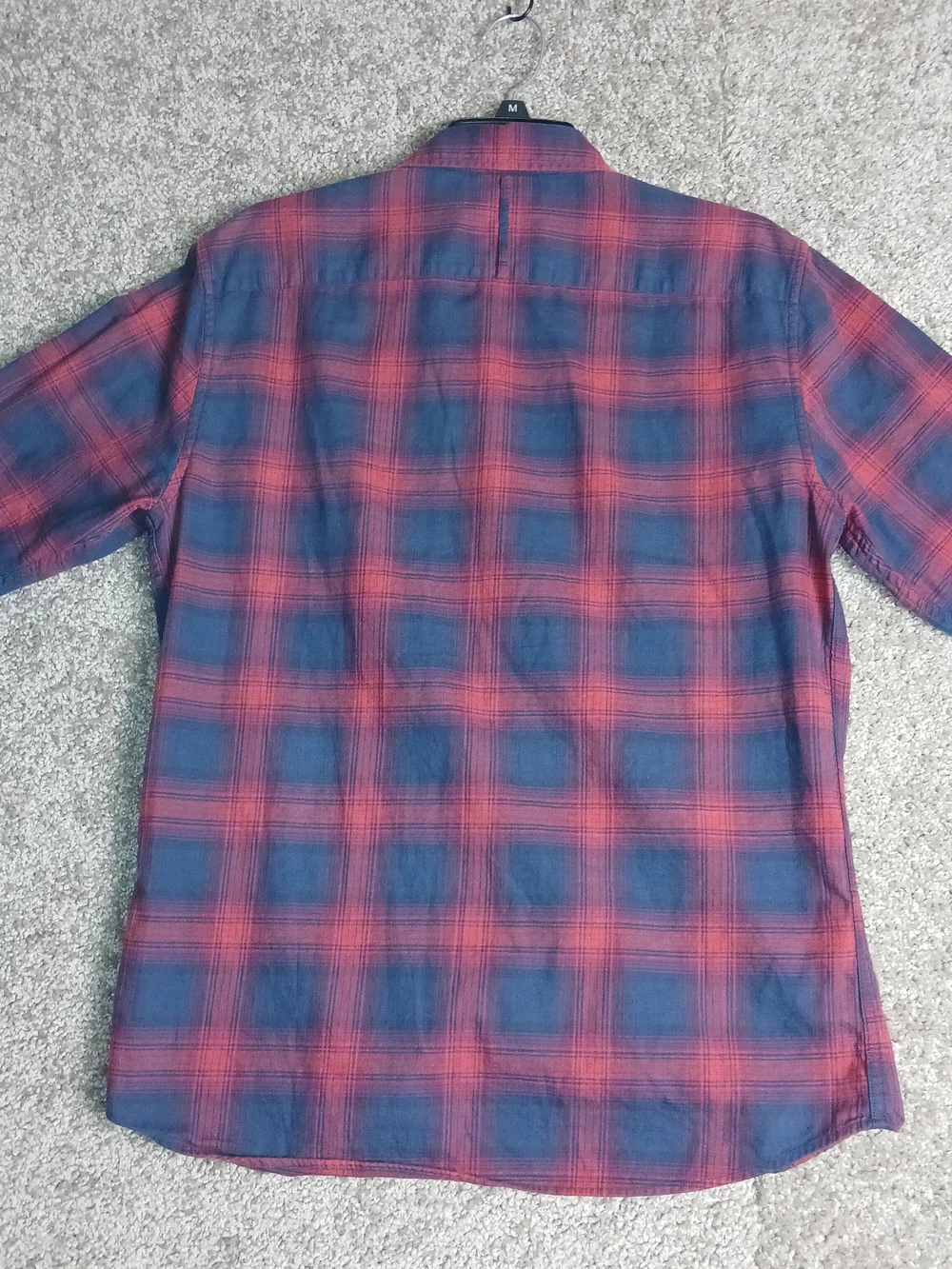 Banana Republic red blue plaid Luxe‎ Flannel Slim Fit Size Medium Cotton